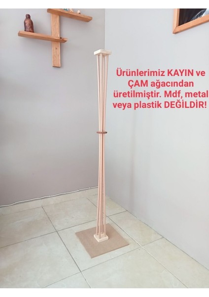 Balsa Dekor 1 Ahşap Lambader Tek Ayaklı Turuncu E27 101-150 Ahşap