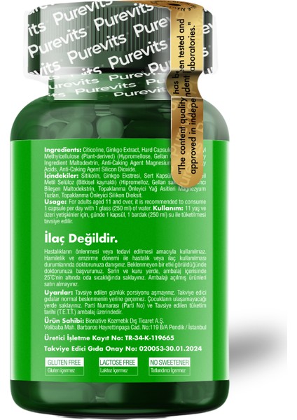 Ginkgo Biloba Citicoline + Focus - 30 Vegan Kapsül