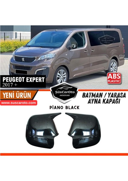 Peugeot Expert 2017 Sonrası Uyumlu Batman Yarasa Ayna Kapağı Piano Black Abs Plastik Sağ Sol Takım