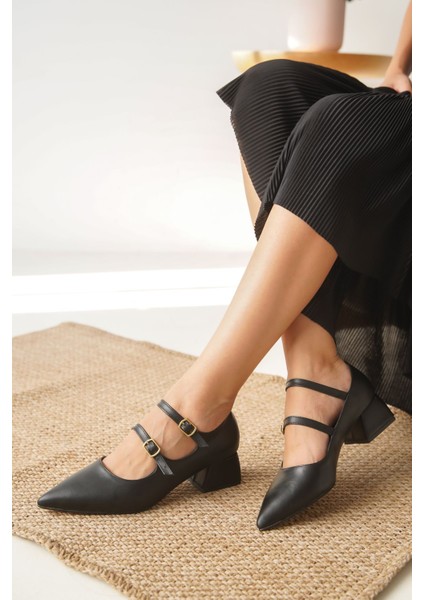 Kadın Jovis Kısa Topuklu Ayakkbı - Siyah-Deri fiyatları