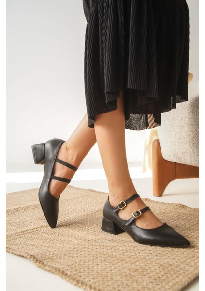 Kadın Jovis Kısa Topuklu Ayakkbı - Siyah-Deri modelleri
