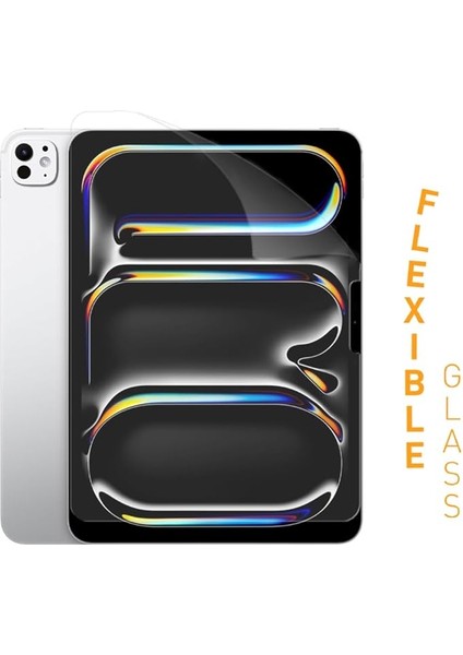 Apple iPad Pro 13 Inc M4 (2024) Çizilmeye ve Kırılmaya Dayanıklı Esnek Şeffaf Flexible Nano Ekran Koruyucu A2925 A2926