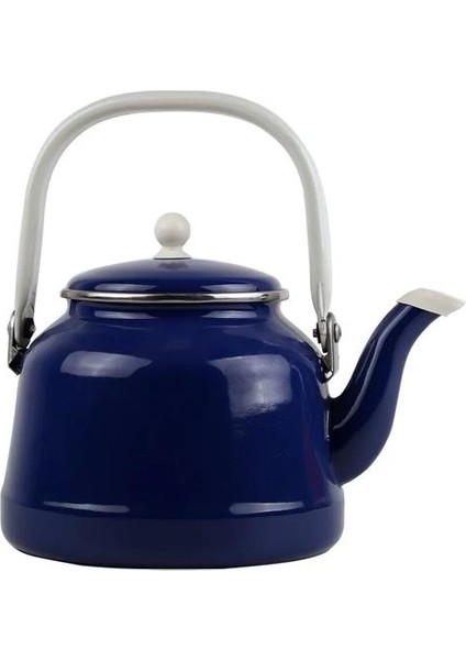 Vintage Demlik - Emaye Çaydanlık Kettle - Lacivert - 2 Litre