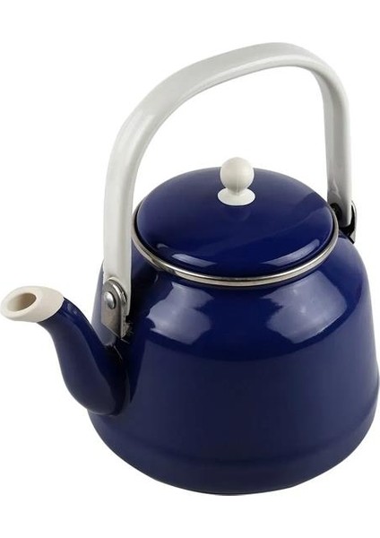 Vintage Demlik - Emaye Çaydanlık Kettle - Lacivert - 2 Litre