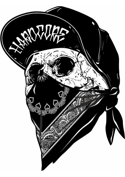 Holigan Hardcore Kurukafa Araba Oto Motosiklet Karavan Sticker 00465