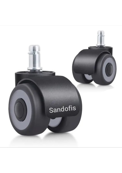 Sandofis Metal Krom Kaplama Ayak+5 Adet Gri Ultra Lüks Teker
