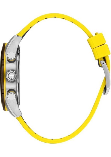 ST.1.10421-2 Fonksiyonlar Aktif Tachymeter Silikon Kordon Siyah Erkek Kol Saati