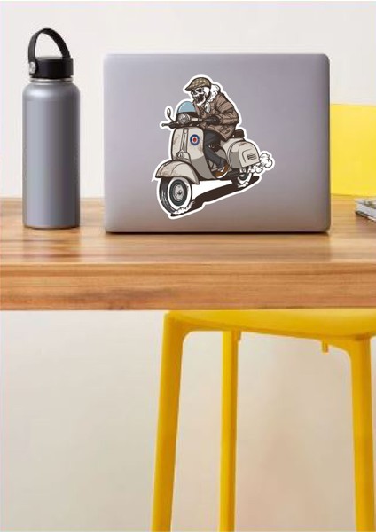 Vespalı Motorcu Kurukafa Araba Oto Motosiklet Sticker 00467 modelleri