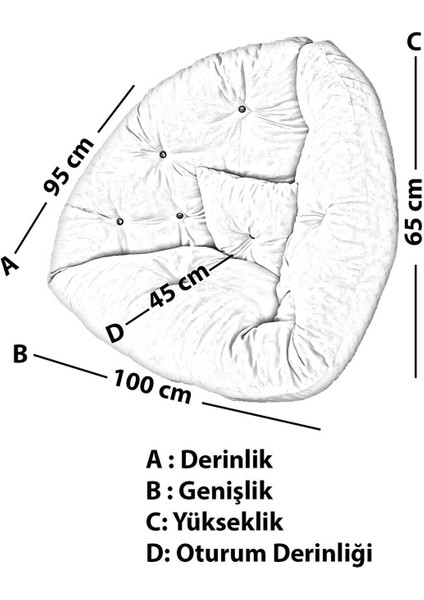 Premium Kalite Armut Koltuk 2'li Set | Keten Kumaş Yer Minderi ve Yatak Olabilen Ikili Minder - Krem