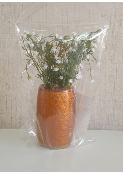 Vazo Dahil,Vazoda Çiçek,Beyaz Yapay Çiçek,Vazo Dekoratif Altın Renkli Poliresin 5x5x12cm indirimleri