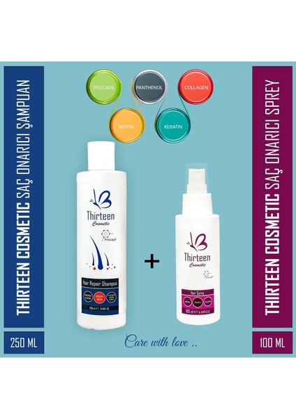 Saç Bakım Onarım 250ML Şampuan ve 100ML Procapil Sprey Serum