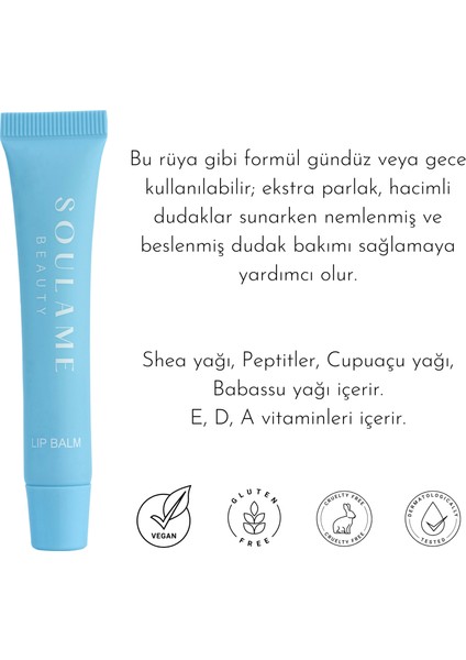 '' Unscented '' Soulame Beauty Lıp Balm - Ekstra Parlak Aromasız Dudak Parlatıcısı