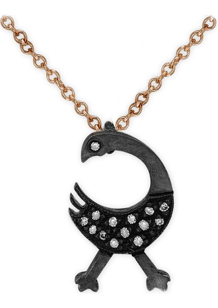 Pırlantalı Adinkra Enerji Sembolü (Sankofa) Kolye