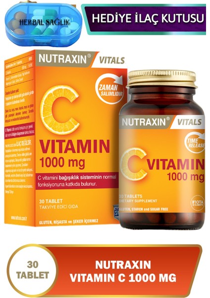 C Vitamin 1000 Mg - (C Vitamini Deposu Zaman Salınımlı) 30 Adet Tablet