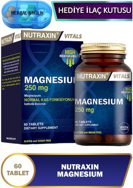 Magnezyum Citrate 250 Mg 60 Adet Tablet -(Magnesium Takviye Edici Gıda)