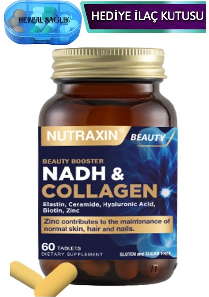 Nadh Kolajen (Collagen-Elastin-Seramid-Hyaluronik Asit-Biotin-Çinko) 60 Adet Tablet