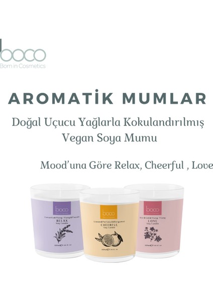 Vegan Aromaterapi Doğal Soya Mumu Neşelendirici Portakal Bergamot Limon Uçucu Yağları Kokusu 220gr