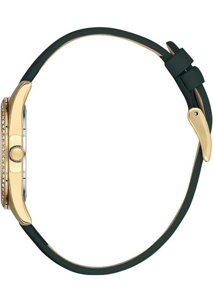 DK.1.13597-4 Deri Kordon Taşlı Tasarım Yeşil Kadın Kol Saati fiyatları