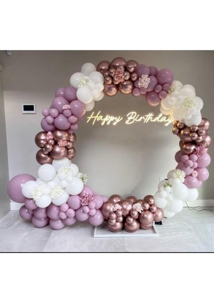 Pembe Krom Toz Pembe ve Beyaz Balon Set (10 Pembe Krom 25 Toz Pembe 25 Beyaz 12 Inç 10 Ar 3 Renk 6 Inç)