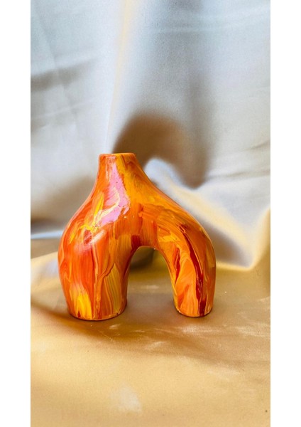 Küçük Boy Turuncu Karışık Renkli Dekoratif Biblo Vazo modelleri