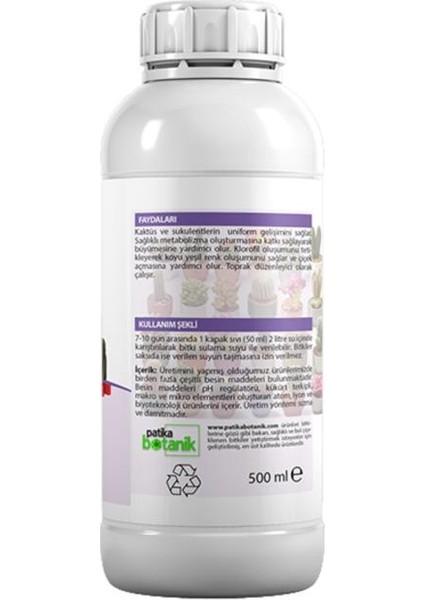 500 ml Kaktüs ve Sukulentler Için Genel Besin - Topraktan
