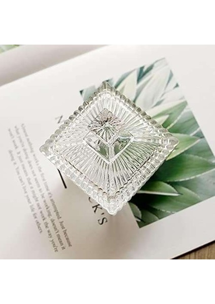 Kare Line Çizgi Desen Kapaklı Cam Şekerlik fırsatları