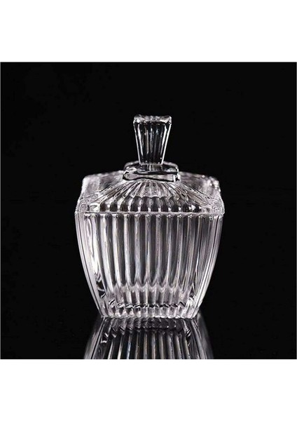 Kare Line Çizgi Desen Kapaklı Cam Şekerlik indirimleri