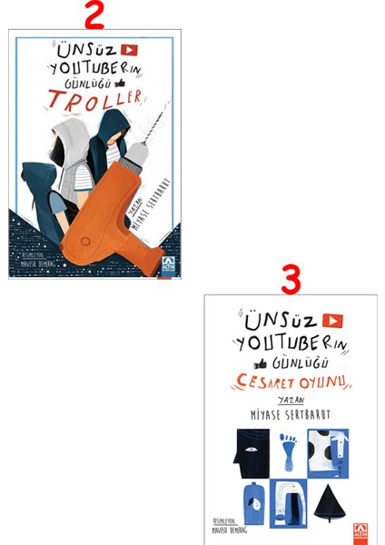 Ünsüz Youtuberın Günlüğü - Troller (2) , Ünsüz Youtuberın Günlüğü - Cesaret Oyunu (3), 2 Kitap Set