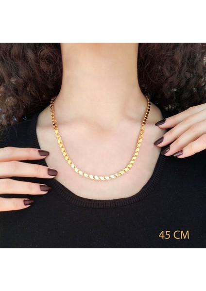Bz Altın Kaplama Zincir 5mm Arpa Tanesi Çelik Zincir Kolye ZN-119 fiyatları