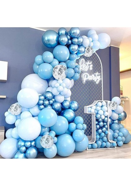 Mavi Krom Mavi Beyaz Şeffaf Balon Seti (10 Krom Mavi 20 Beyaz 20 Mavi 10 Şeffaf 1 Mavi Pul Zincir Yapıştırıcı) fırsatları