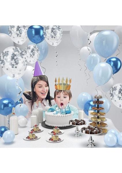 Mavi Krom Mavi Beyaz Şeffaf Balon Seti (10 Krom Mavi 20 Beyaz 20 Mavi 10 Şeffaf 1 Mavi Pul Zincir Yapıştırıcı) indirimleri