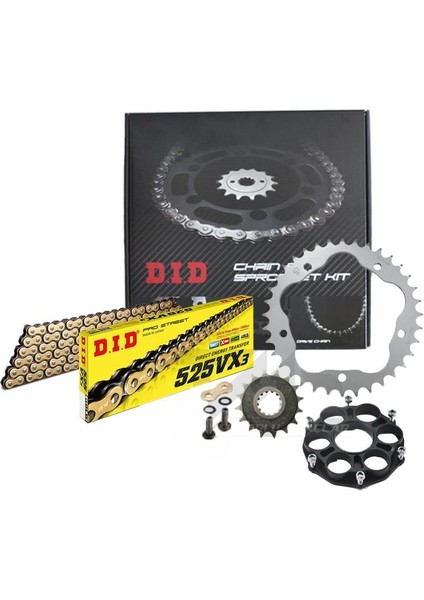 Dıd Ducati Diavel 1260S Zincir Dişli Seti (2018-2020) Vx3 X-Ringli Zincir (Gold Renk)