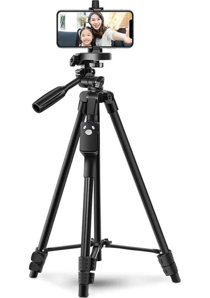 Vos Versa Yunteng 5208 Bluetooth Kumandalı Cep Telefonu ve Kamera Uyumlu Tripod VVE1100