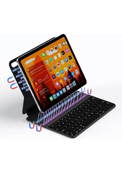 iPad Pro 11 2018 Uyumlu Klavyeli Kılıf Wiwu F16 Standlı ve Magnetik Tasarımlı