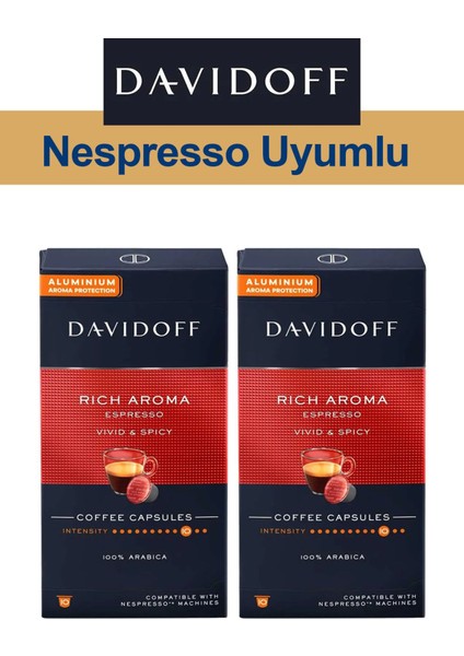 Nespresso Uyumlu Kapsül Kahve Rich Espresso 2 x 10 Adet