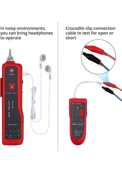 SE-AR868 Kablo Test Cihazı RJ11 RJ45 Cat5 CAT5E Cat6 Telefon - Network Hat Bulucu Bili Bili