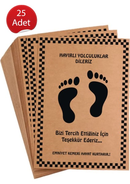 Kraft Araç Araba Oto Paspas Kağıdı Baskılı 25 Adet 35X50 cm