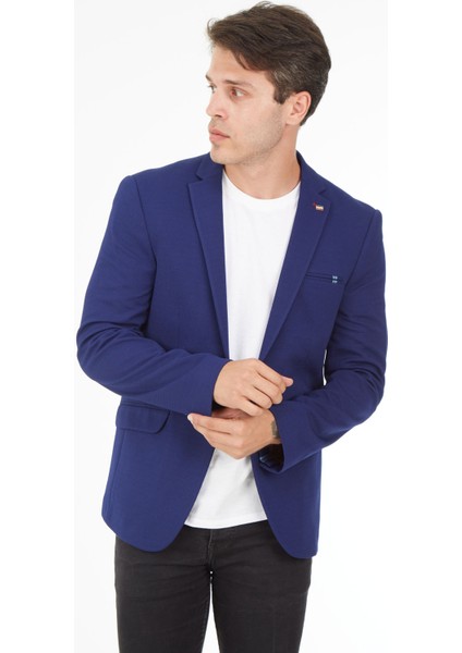 G-223 Dar Kalıp Yarım Astarlı Açık Laci Erkek Blazer Ceket