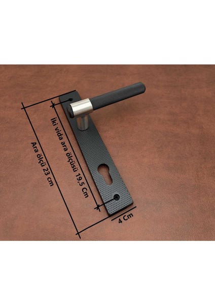 Punch Mat Siyah Inox Lüx Aynalı Çelik Kapı Kolu Sol Basar Tek Yön