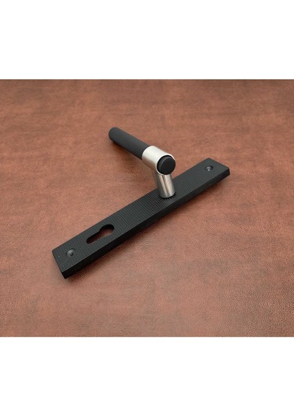 Punch Mat Siyah Inox Lüx Aynalı Çelik Kapı Kolu Sol Basar Tek Yön
