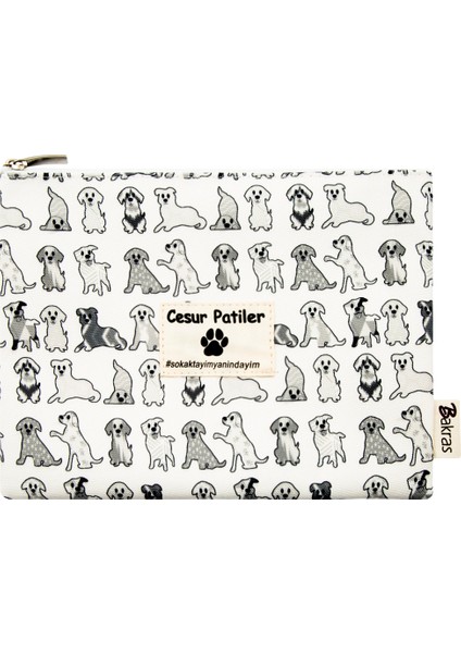 Cesur Patiler Köpek Desenli Makyaj Çantası Portföy & Clutch Çanta 24CMX19CM