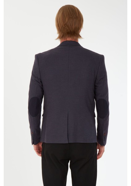 G-211 Dar Kalıp Desenli Füme Erkek Blazer Ceket fırsatları