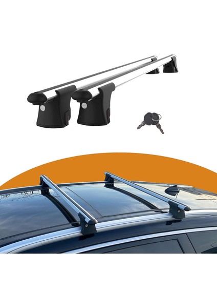 Fiat Egea Station Wagon (2015-2024) için Araç Üstü Portbagaj Taşıyıcı / Kilitlenebilir Tavan Barları 2li Set Gri modelleri