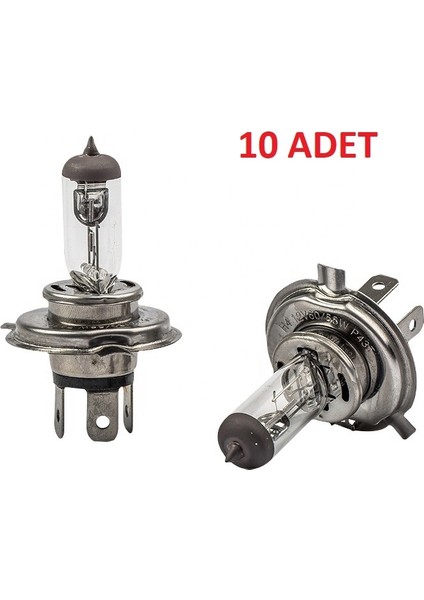 12V H4 43T Tırnaklı 60/55W Halojen Far Ampulü ( 10 Adet )