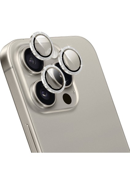 iPhone 16 Pro Max Uyumlu LG-006 Diamond Lens Guard Uygulama Aparatlı Lens Koruyucu Gri fiyatları
