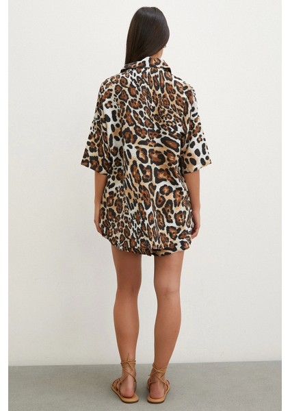 Cepli Leopar Desenli Şortlu Takım Haki fırsatları