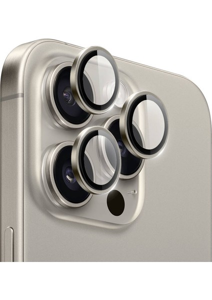 iPhone 16 Pro Max Uyumlu Safir Kamera Lens Koruyucu LG-003 Lens Guard Gri