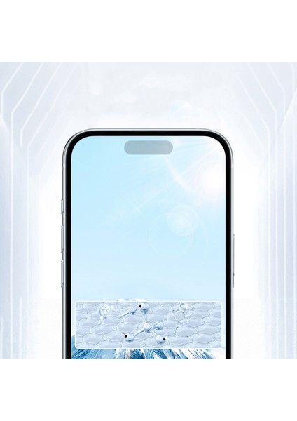 iPhone 16 Plus Temperli Ekran Koruyucu GT-010 Anti-Reflective Polimer Oleofobik Kaplama Siyah modelleri