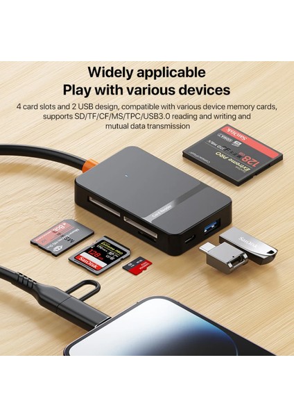 Çoklayıcı Adaptör 8 In 1 Lightning / Type-C To USB A, Sd Tf Ms / Macbook Uyumlu Çevirici Adaptör Çok Portlu Çoklayıcı 8 In 1 USB Hub ADS-315