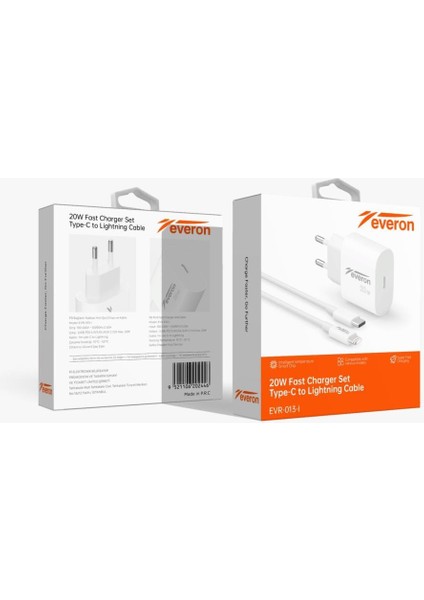 20W Pd Typec Iphone Kablolu Şarj Cihazı EVR-013-I